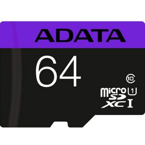 کارت حافظه‌ microSDHC ای دیتا مدل Premier کلاس 10 سرعت 80MBps ظرفیت 64 گیگابایت به همراه با آداپتور SD