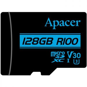 کارت حافظه microSDXC اپیسر مدل V30 کلاس 10 سرعت 100MBps ظرفیت128 گیگابایت به همراه آداپتور SD