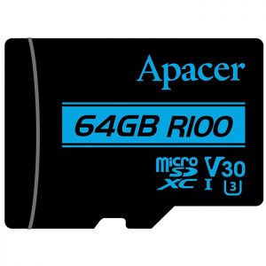کارت حافظه microSDXC اپیسر مدل V30 کلاس 10 سرعت 100MBps ظرفیت64گیگابایت به همراه آداپتور SD
