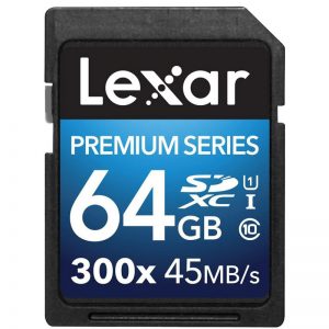کارت حافظه SDXC لکسار مدل Premium کلاس 10 سرعت 45MBps 300X ظرفیت 64