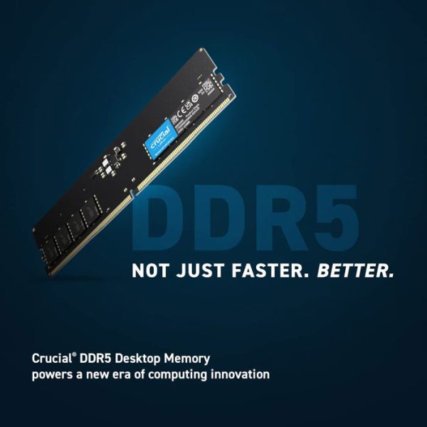 رم دسکتاپ DDR5 تک کاناله 4800 مگاهرتز کروشیال مدل UDIMM ظرفیت 16 گیگابایت